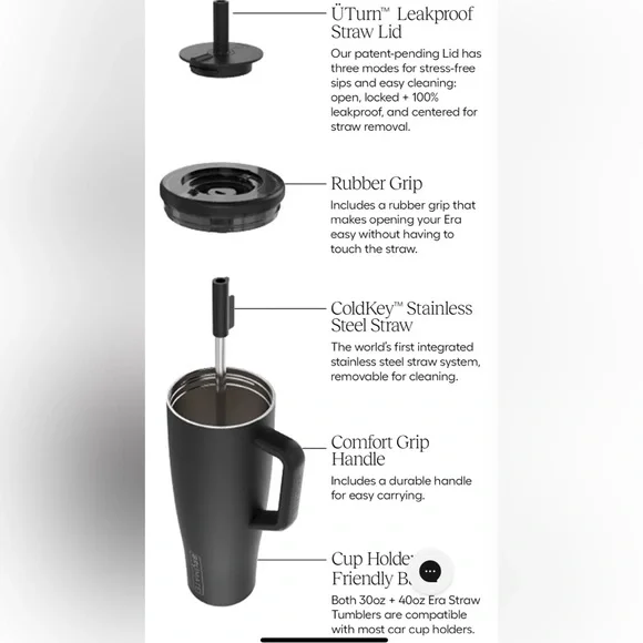 BRUMATE 40oz. Era 100% Leakproof Straw Tumbler in Purple & Green Pattern NWT - Picture 6 of 7